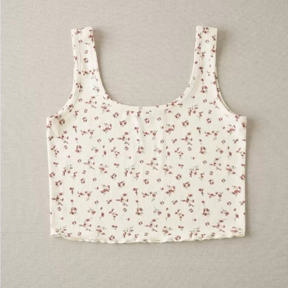 Francila Ditsy Floral Print Lettuce Trim Women's Top Large